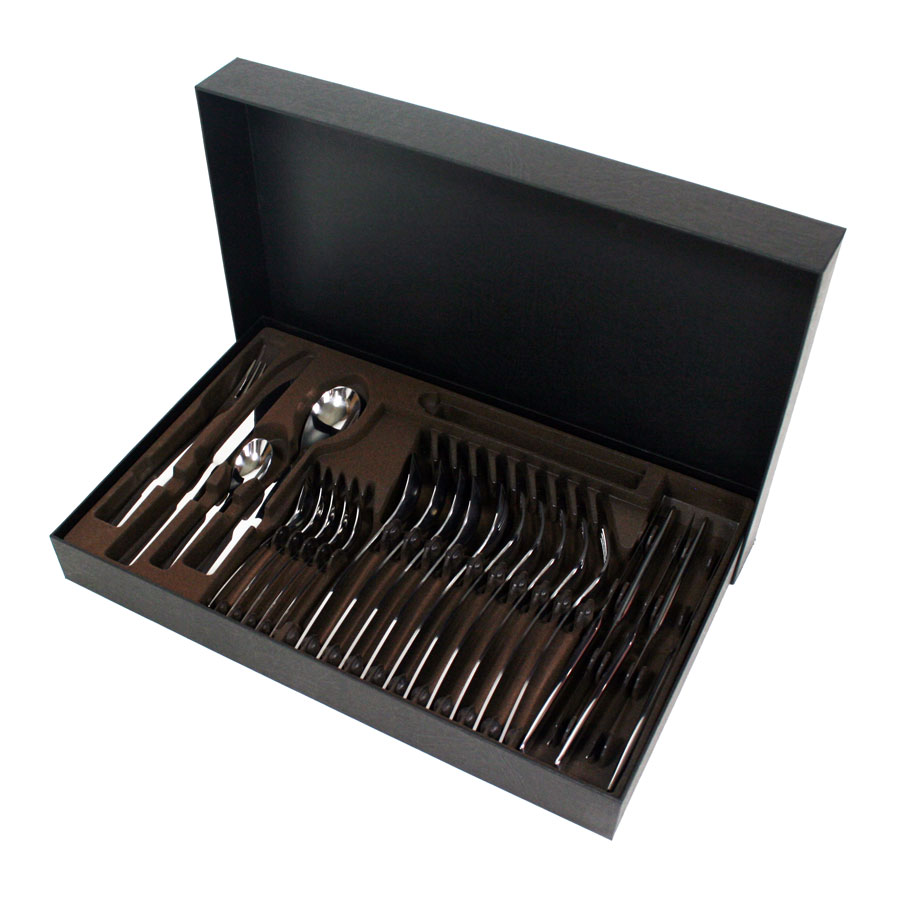 XY BLACK MAT FINISH Cutlery set for 24 place settings – DEGRENNE