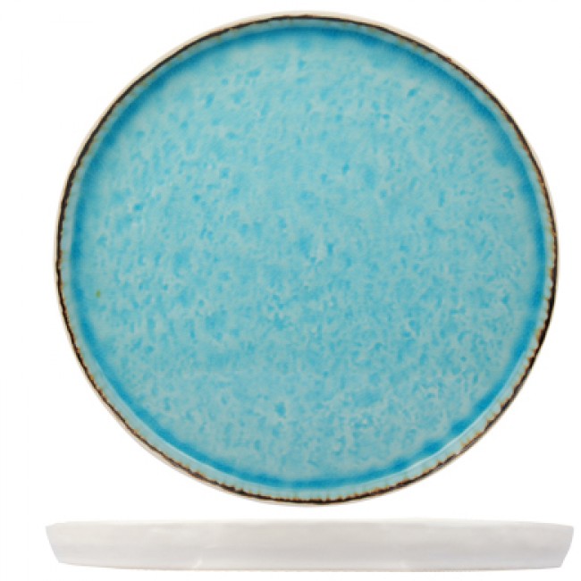 Round plate white and blue 10" / 27cm - Azzuro - Cosy & Trendy