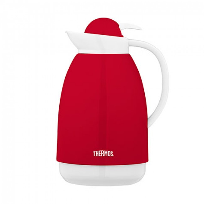 Glass insulated carafe 34oz / 1L white and red - Patio - Thermos