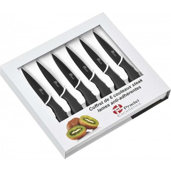 Steak knives non-stick blades black handle - Coutellerie - Pradel Excellence