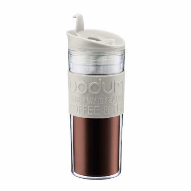 Insulated plastic travel mug 15.2oz / 45cl white cream - Travel Mug - Bodum